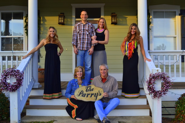 Parry Christmas Card - my mom, sisters, and I are wearing 4Love clothing